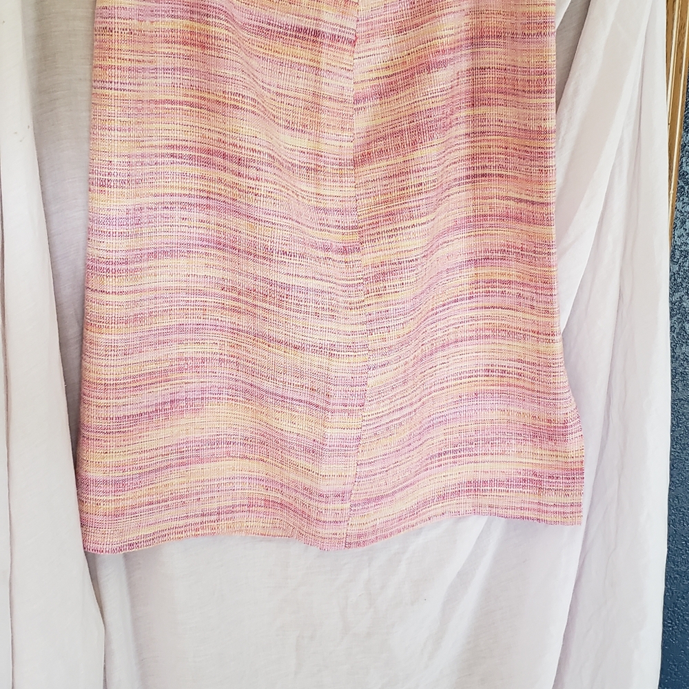 Pink and Yellow Midi Pencil Skirt for Resort Wear
